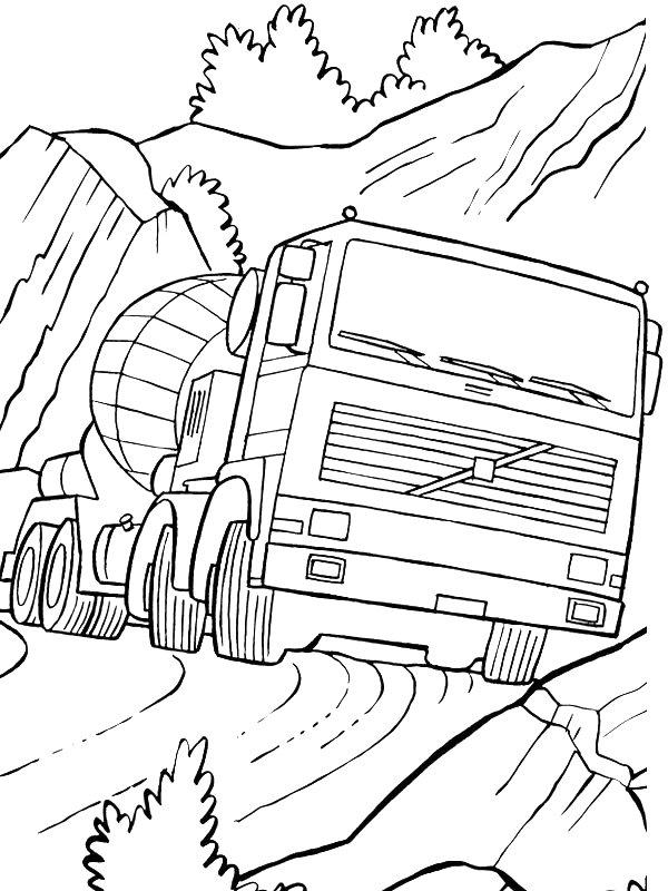 Ausmalbild Volvo Beton-LKW  