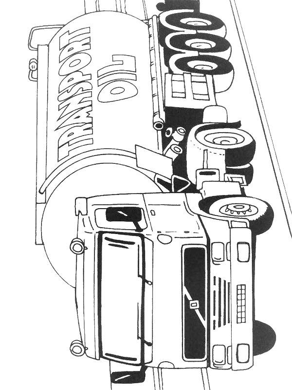 Ausmalbild Volvo-Tankwagen  