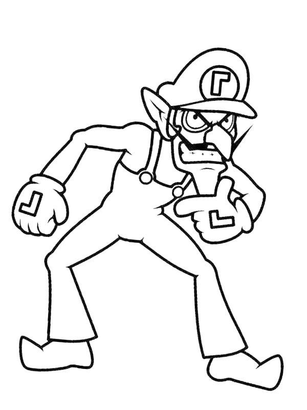 Ausmalbild Waluigi  