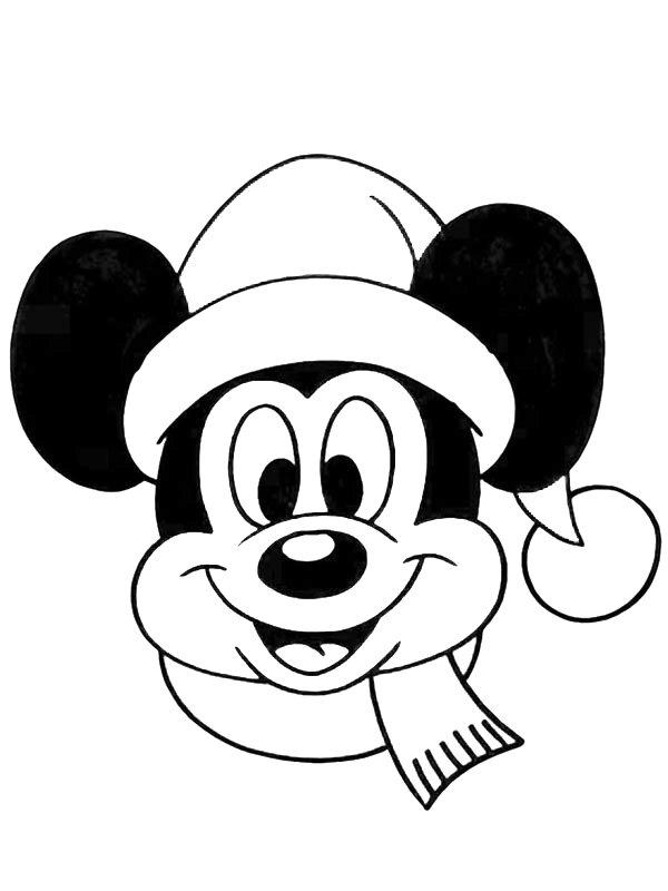 Ausmalbild Weihnachten Micky Maus  