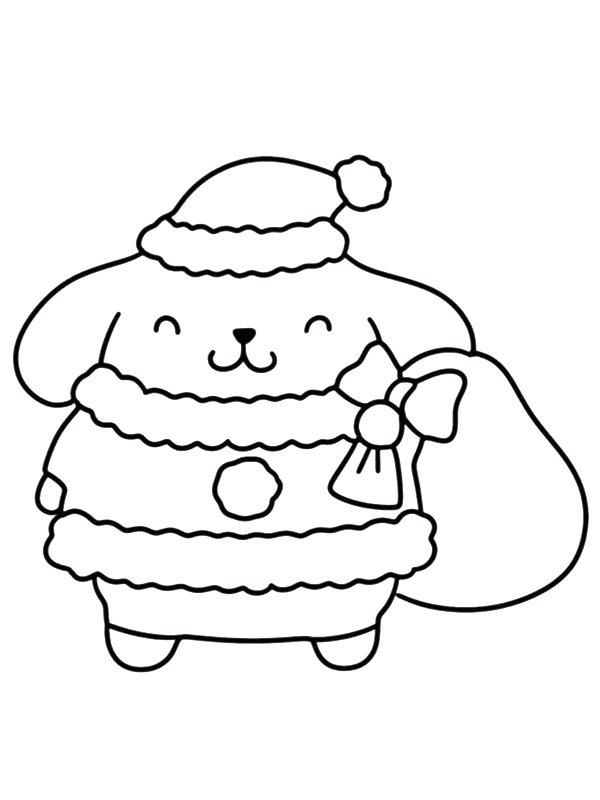 Ausmalbild Weihnachts-Pompompurin  