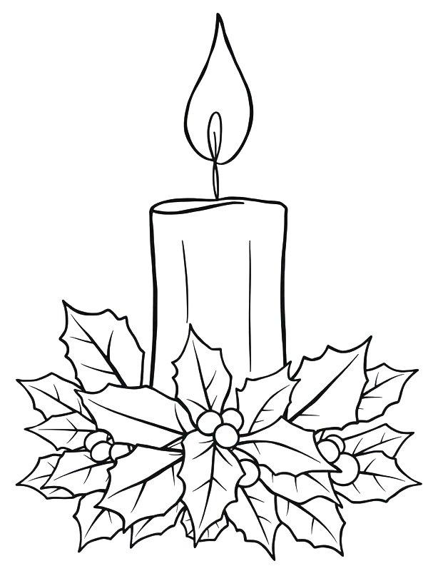 Ausmalbild Weihnachtskerze  