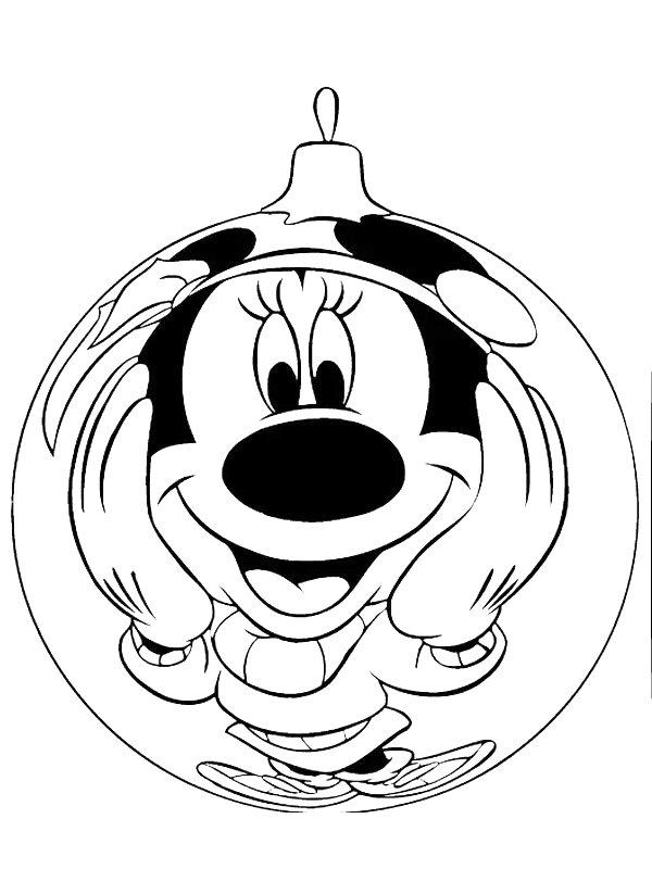 Ausmalbild Weihnachtskugel Mickey Mouse  