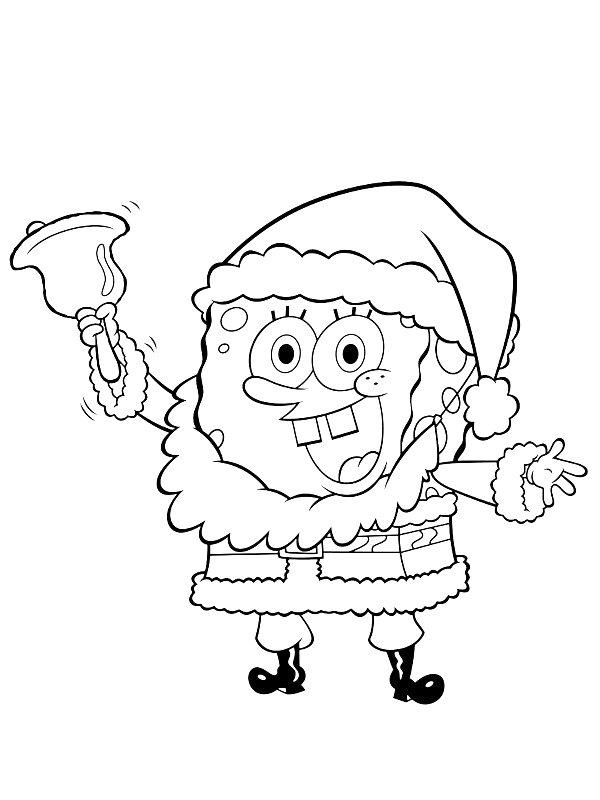 Ausmalbild Weihnachtsmann Spongebob  