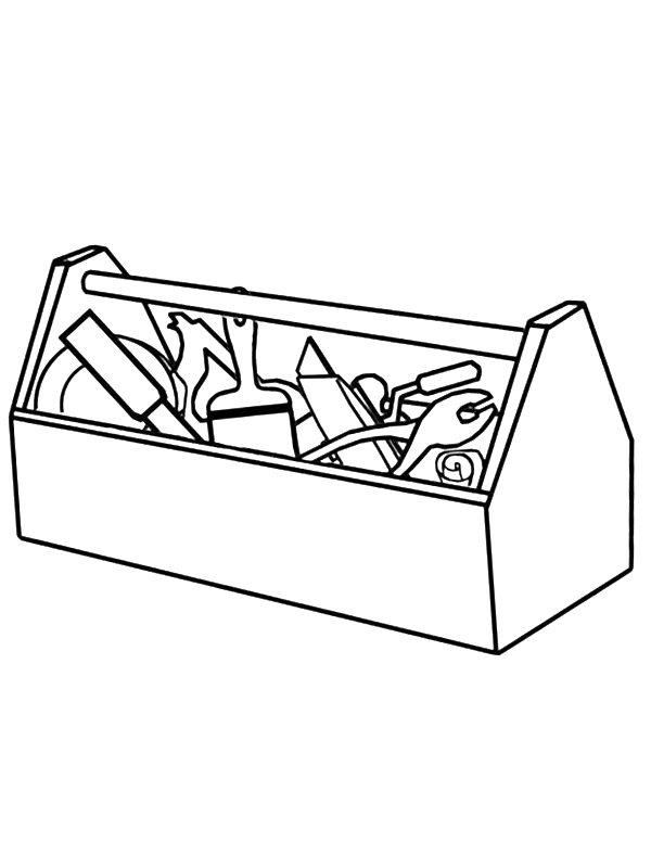 Ausmalbild Werkzeugkasten  