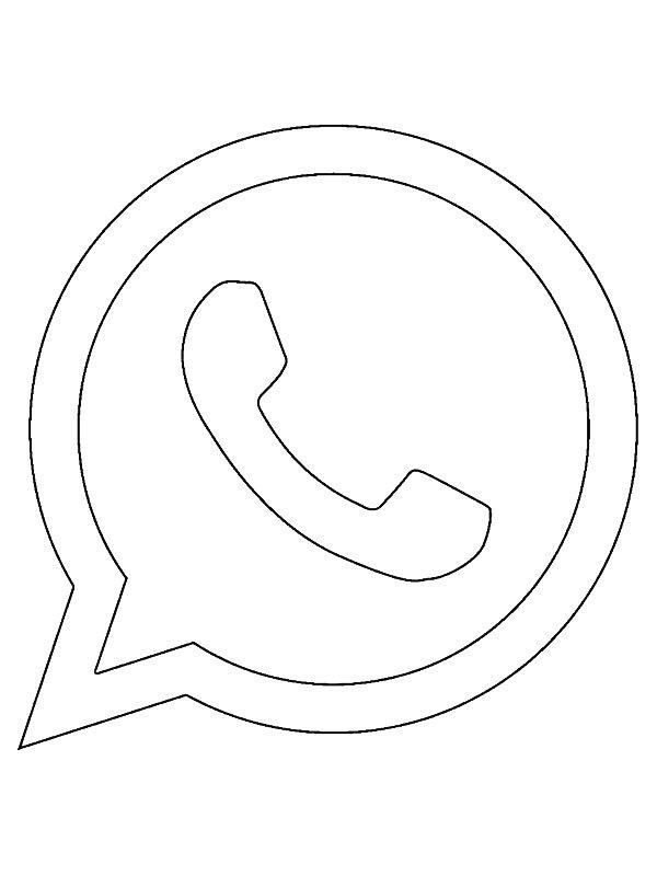 Ausmalbild WhatsApp logo  