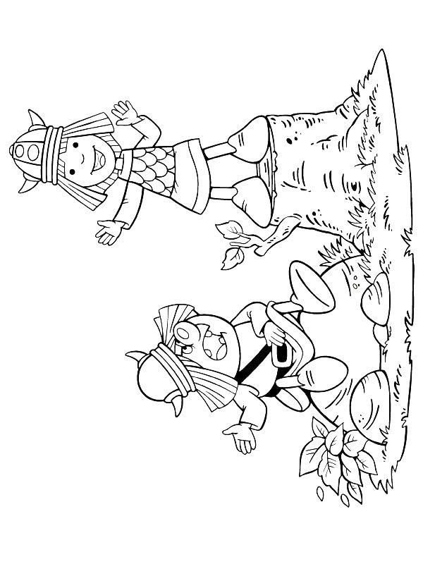 Ausmalbild Wickie und Snorre  