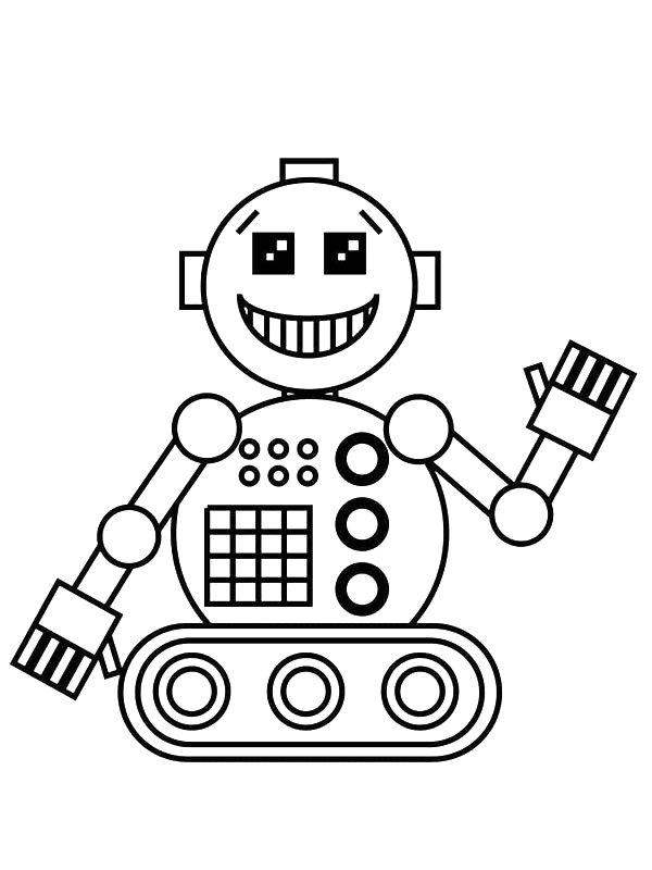 Ausmalbild Winkender Roboter  