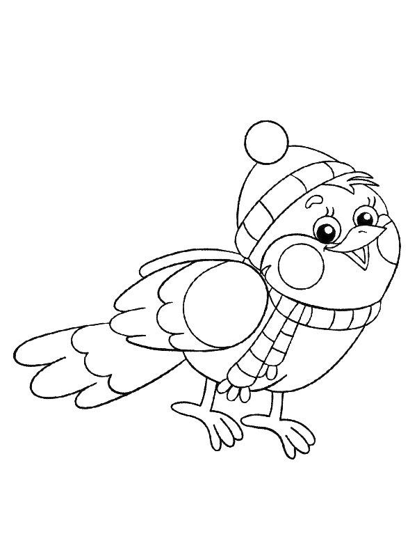 Ausmalbild Wintervogel  