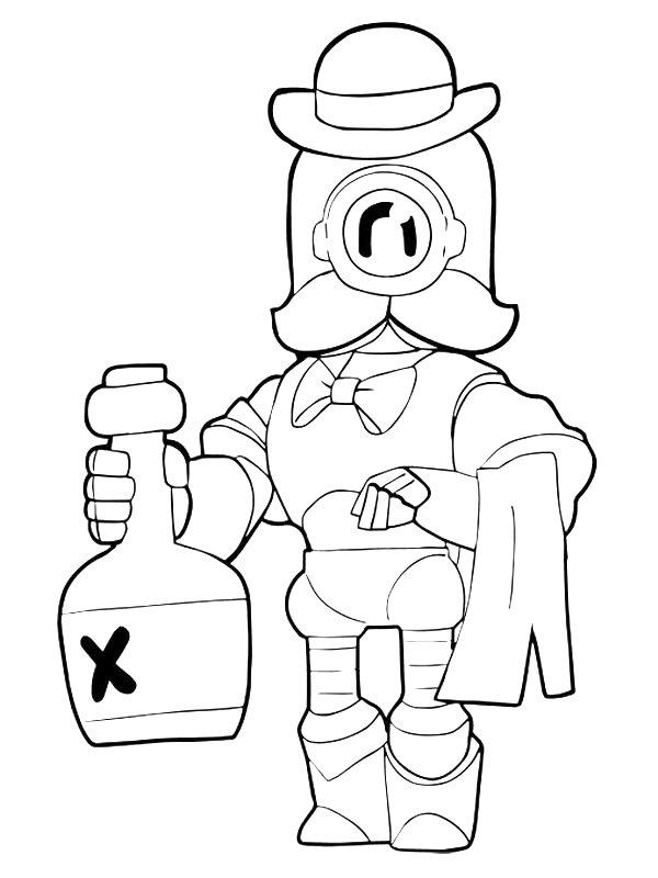 Ausmalbild Wizard Barley Brawl Stars  
