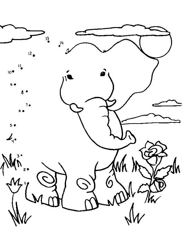Ausmalbild Zeichne einen Elefanten  
