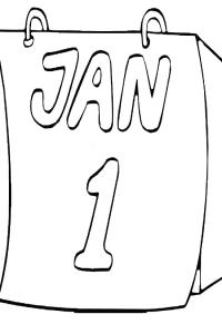 Ausmalbild 1. Januar  