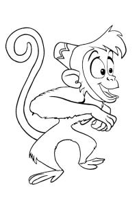 Ausmalbild Affe Abu  