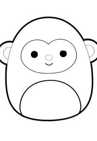 Ausmalbild Affe Elton Squishmallows  