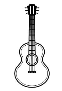 Ausmalbild Akustische Gitarre  