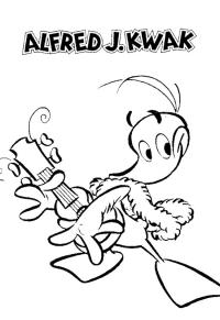 Ausmalbild Alfred Jodocus Kwak mit Gitarre  