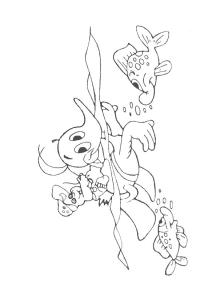 Ausmalbild Alfred Jodocus Kwak schwimmt  