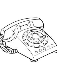 Ausmalbild Altmodisches Telefon  