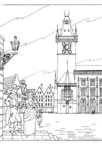 Ausmalbild Altstädter Rathaus Prag  