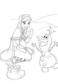 Ausmalbild Anna und Olaf  