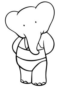 Ausmalbild Babar  