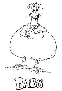 Ausmalbild Babs Chicken Run  
