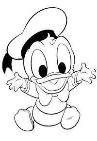 Ausmalbild Baby Donald Duck  