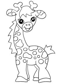 Ausmalbild Baby Giraffe  