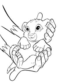 Ausmalbild Baby Simba  