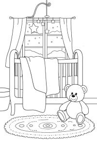 Ausmalbild Babyzimmer  