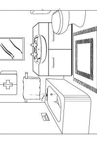Ausmalbild Badezimmer  