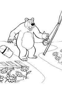 Ausmalbild Bär Mischa  