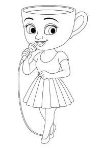 Ausmalbild Ballerina Cappuccina singt  