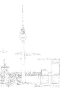Ausmalbild Berliner Fernsehturm  