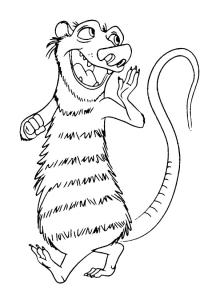 Ausmalbild Beutelratte Eddy aus Ice Age  