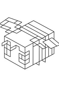 Ausmalbild Biene Minecraft  