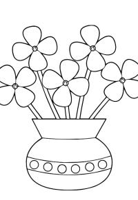 Ausmalbild Blumen in der Vase  