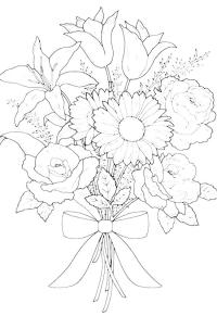 Ausmalbild Blumenstrauß  