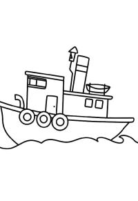 Ausmalbild Boot einfach  