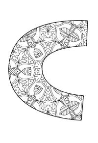 Ausmalbild Buchstabe C Mandala  