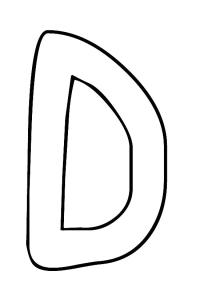 Ausmalbild Buchstabe D  