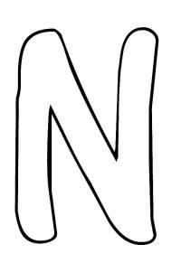 Ausmalbild Buchstabe N  