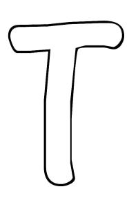 Ausmalbild Buchstabe T  