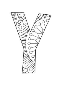 Ausmalbild Buchstabe Y Mandala  