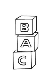 Ausmalbild Buchstabenklötzchen  