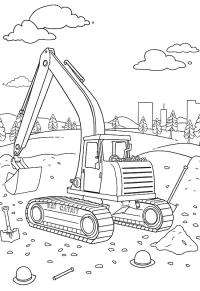 Ausmalbild Caterpillar Raupenbagger  