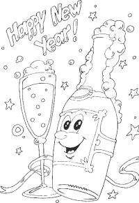 Ausmalbild Champagner  