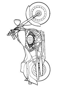 Ausmalbild Chopper motorrad  