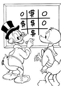Ausmalbild Dagobert Duck und Donald Duck  