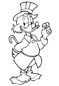 Ausmalbild Dagobert Duck  
